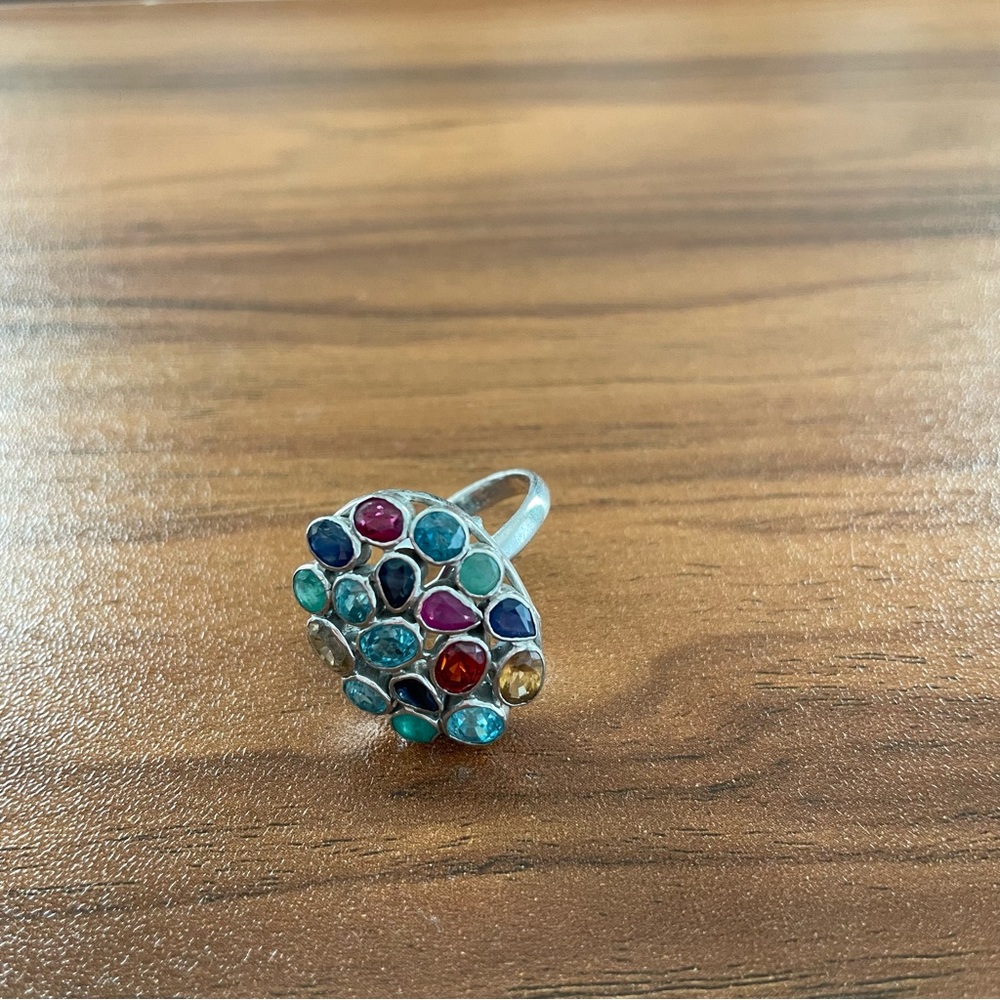 New✨Precious Gems Quality Pure Silver Ring - uniquely hand crafted 💎 - Picture 2 of 8